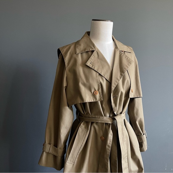 Vintage Sanyo Camel Trench Coat Old Money Quiet Luxury Longline Minimalist - Picture 2 of 10